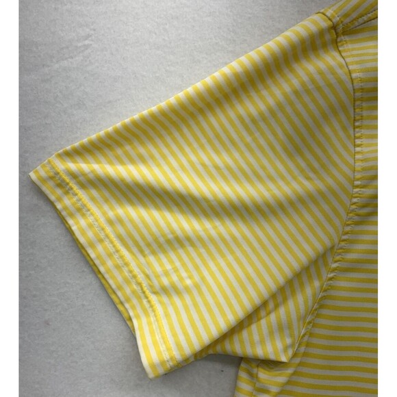 IZOD Golf  1/4 Button Pullover Shirt Men's Size XXL Yellow Short Sleeve Summer - Picture 5 of 12